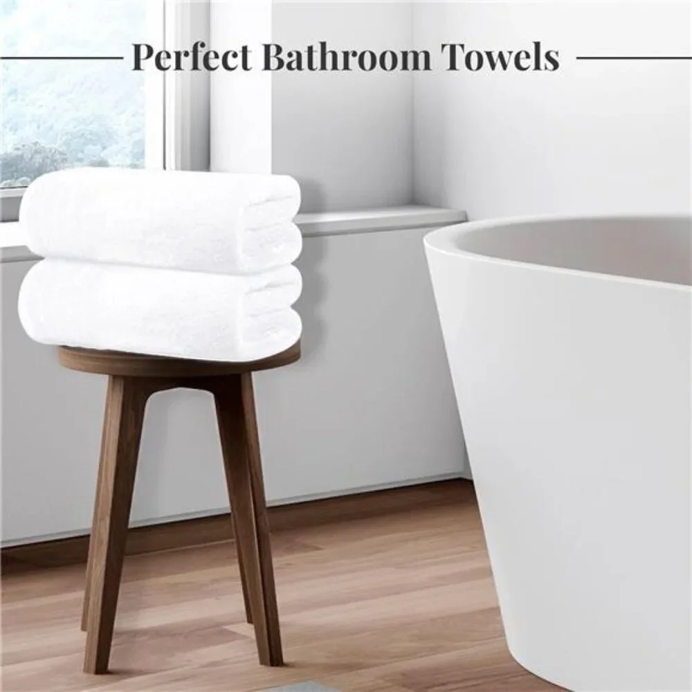 New Pack of 4 Extra Large Bath Towels 30 x 60 Inches, 100% Cotton,